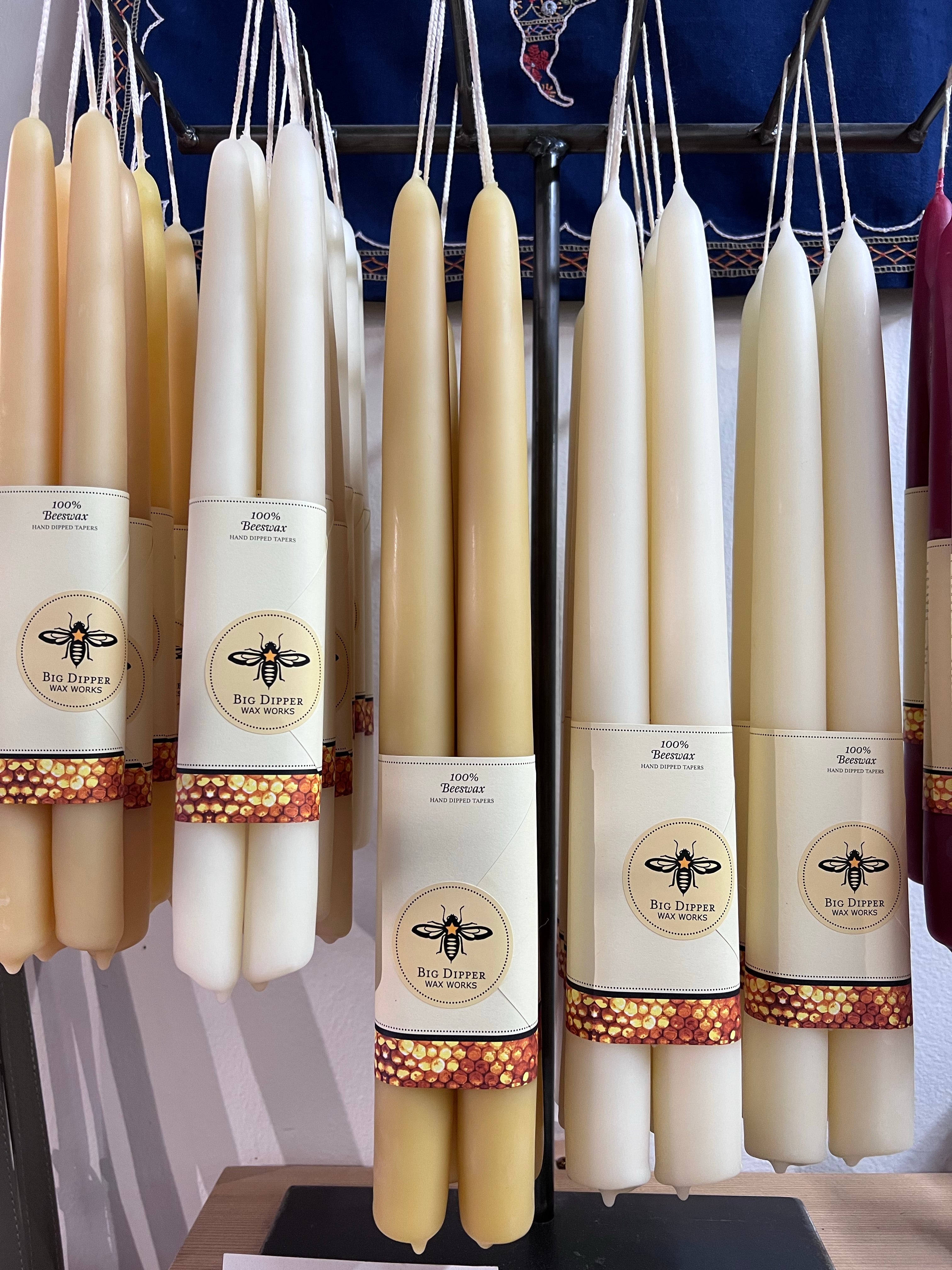 Wholesale Pair of Hand-Dipped Beeswax Taper Candles for your store - Faire