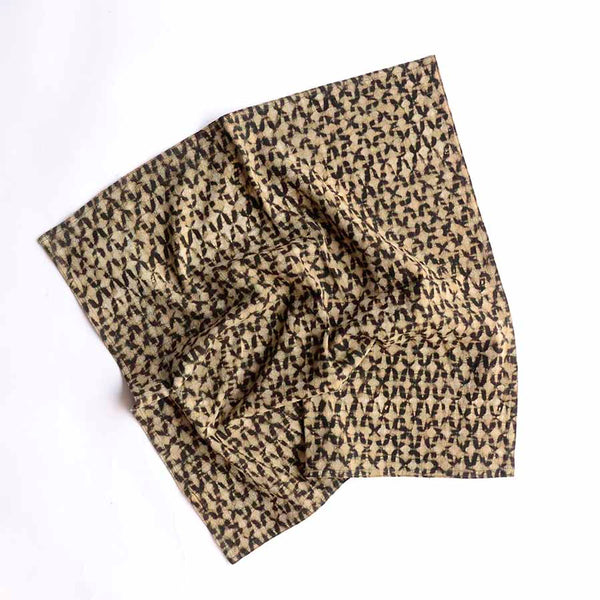 SPARROW BROWN BLOCK PRINTED DINNER NAPKINS INDIA