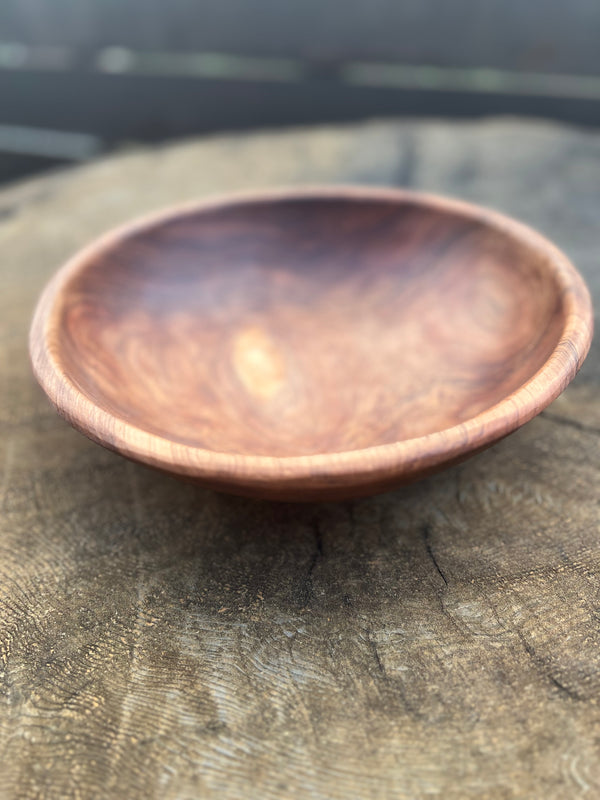 HAND CARVED OLIVE WOOD BOWL  KENYA