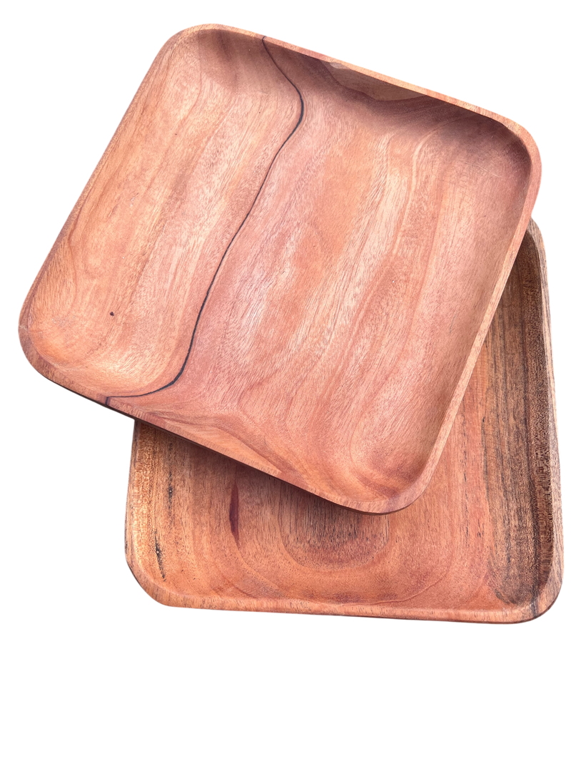 HAND CRAFTED WOOD APPETIZER PLATE  HAITI