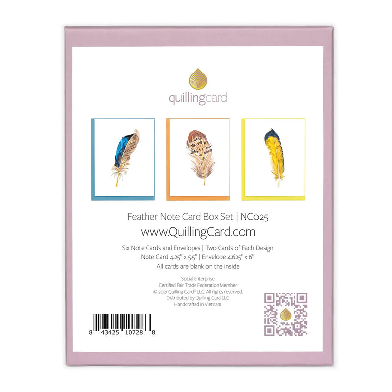 QUILLING CARD FEATHER NOTE CARD BOX SET