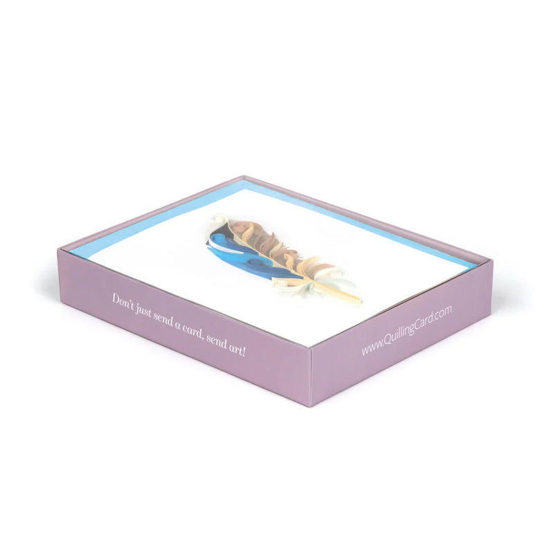 QUILLING CARD FEATHER NOTE CARD BOX SET