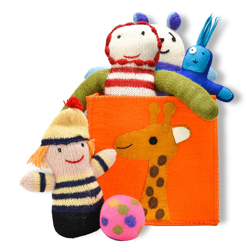 Box File Giraffe FELTED WOOL GIRAFFE TOY BOX FROM NEPAL – Giraffe Home