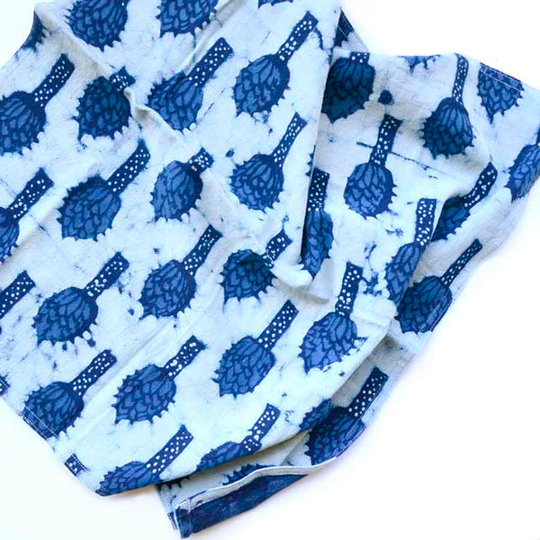 MAGNOLIA  INDIGO HAND BLOCK PRINTED COTTON  DINNER NAPKIN INDIA