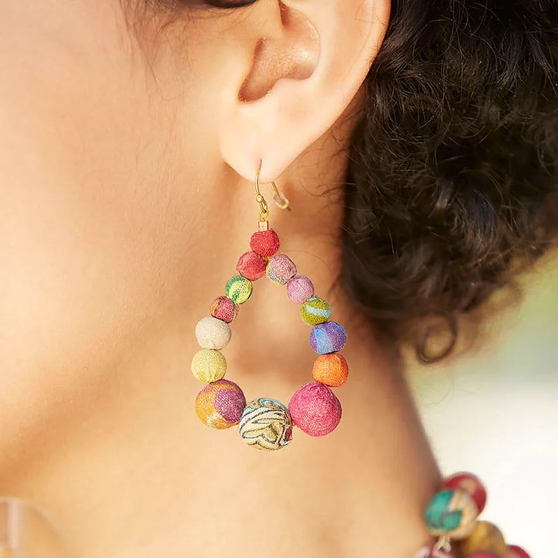 KANTHA TEARDROP EARRING INDIA