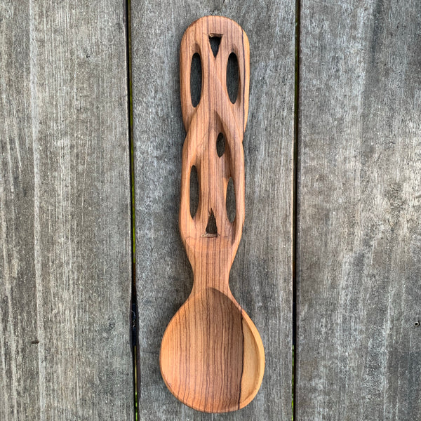 Hand Carved Puzzle Serving Spoon